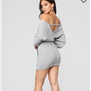 Grey sweater dress